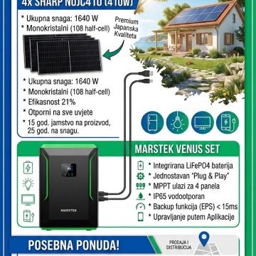 Solarni set za vikendicu :Marstek Venus + Solarfam (LiFePO4)