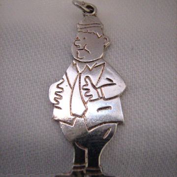 Srebrni privjesak vintage Oliver Hardy   SREBRO 925
