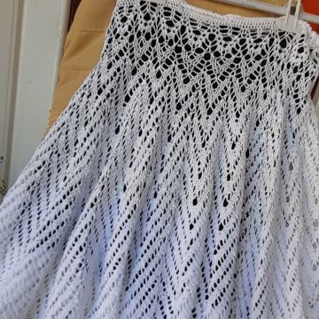 Bijela heklana suknja A kroja L-XL