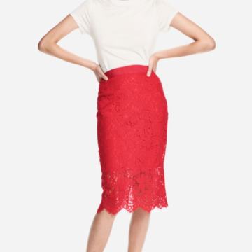 NOVA H&m čipkana crvena suknja