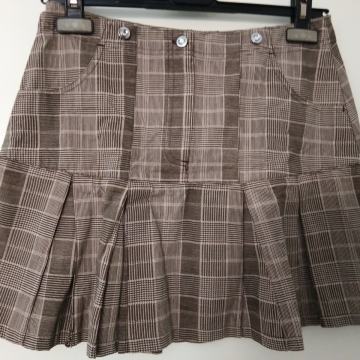 Karirana mini suknja Kratka suknja bež smeđa