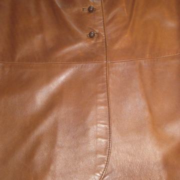 KOŽNA suknja, boje konjaka, mekana Nappa koža,