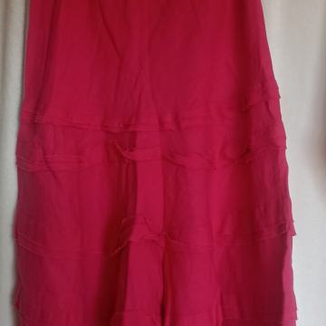 NOVA SUKNJA 40 42 L XL VOLANI ŠOS MIDI RUŽIČASTA ROZA