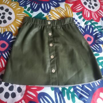 RESERVED zelena kožna suknja vel.42 NOVO