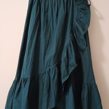 Naf Naf smaragdno zelena suknja s volanima