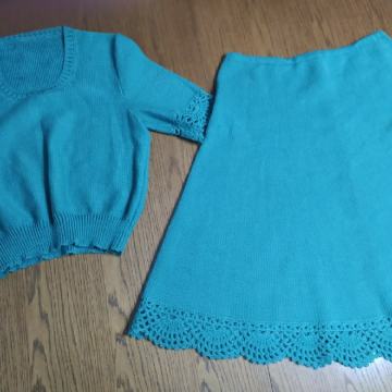 Suknja i vesta zimski komplet "Zeleno" vel 46 novo