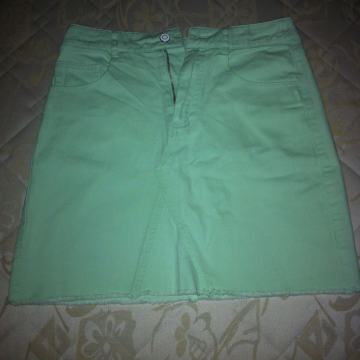 NOVA TRAPER JEANS SUKNJA ŠOS 42 XL    MINT ZELENA