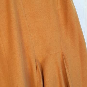 Vintage oker-žuta vunena midi suknja M/40