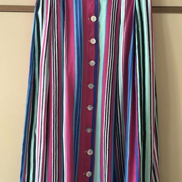 Vintage suknja na pruge 1980-e, viskoza, 38-40, Njemačka SNIŽENO