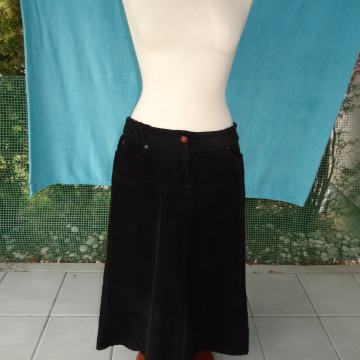 Ženska duga crna suknja od samta H&M vel. 40