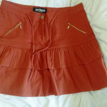 Ženska narančasta lepršava suknja lepeza kroja