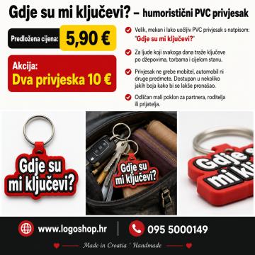 Privjesak ya kljuce Gdje su mi ključevi? – humoristični gumeni