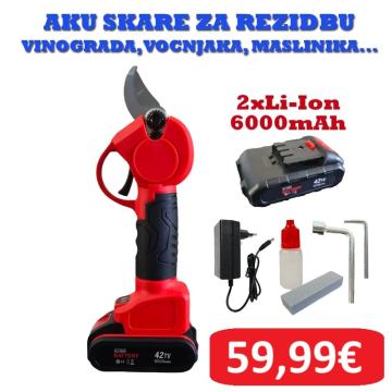AKU ŠKARE ZA OBREZIVANJE/REZIDBU XXL x2 BATERIJE 42V / 82V