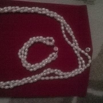 biserna ogrlica sa narukvicom ,