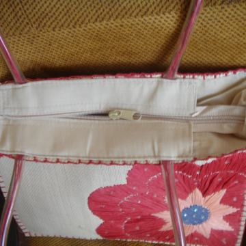 torba-ceker za plac,šetnju, pletena sa platnenom postavom(Njemačka)