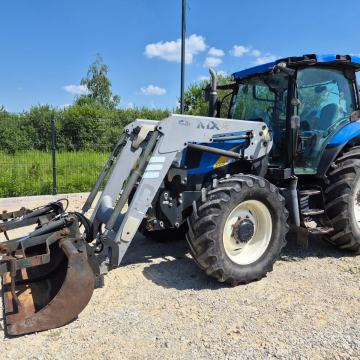 NEW HOLLAND T6020 ELITE + MX T10 UTOVARIVAČ + KROKODIL KORPA