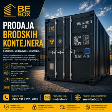 Brodski Kontejner Skladišni 6m 20ft FIRST TRIP Zagreb Rijeka Split nov