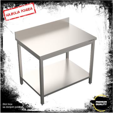 Radni stol AISI Inox sa donjom policom