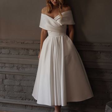 Vjenčanica Olivia Bottega - Light Ivory Satin Midi