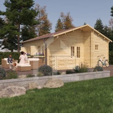 DRVENA VRTNA KUĆICA   GL 35   (6,0m x 6,0m, 44mm) 32 ㎡ + 4 ㎡