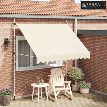 Tenda na ručno uvlačenje 250 cm krem - Krema 1 bijeli okvir 250 cm