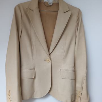Bež kožni sako jakna Mango 36
