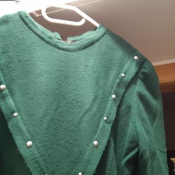 Flanel ženska haljina zelena