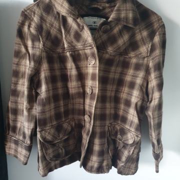 Karirani kraći Tom Tailor smeđi sako L