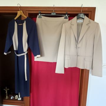 Triplet (haljina, suknja, sako). Dizajn Siscia.