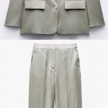 ZARA - KOMPLET HLAČE I SAKO METALIZIRANI * NOVO *