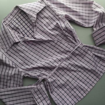 38 ljubičasta karirana košulja na preklop