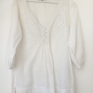 Bijela bluza izvezena pamuk 38 40