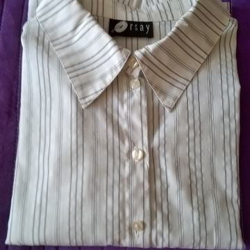BIJELA KOŠULJA SA SIVIM PRUGAMA "ORSAY"- VEL.42