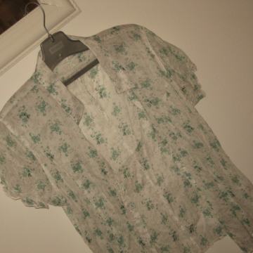 PAMUČNA BIJELA KOŠULJA NA CVJETIĆE VEL. 38 - NOVO