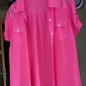Bluza pink br 42, sa čipkom