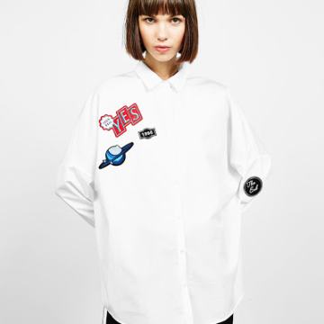 BSK bijela košulja sa zakrpama vl.M / TOTALNA ČISTKA