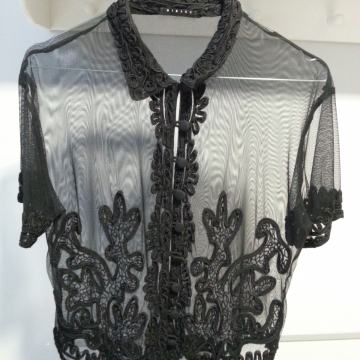 Crna prozirna košulja vez SISLEY 36 38