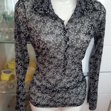 ESPRIT CRNA PROZRACNA KOSULJA S PRINTOM S