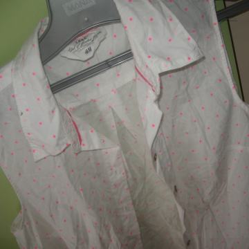 H&M BIJELA KOŠULJA NA ROZA TOČKICE  VEL. 40