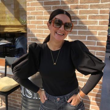 Košulja bluza s puf rukavima vel.L - NOVO