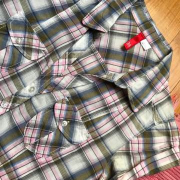 Kaubojska karirana košulja H&M 34/36; barbie roza