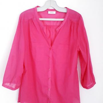 Košulja od lana boje fuksije 38