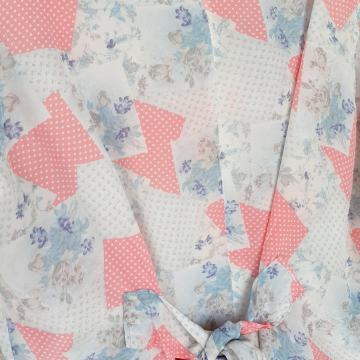 NOVA  ljetna bijelo-šarena bluza od prave svile L /42