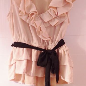 PUDER ROZA BLUZICA/TOP NA VoLAČIĆe S CRNim POJASMAŠNICOM #SUMMERTIME