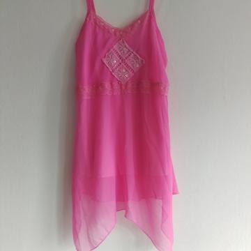 Roza slip haljina top