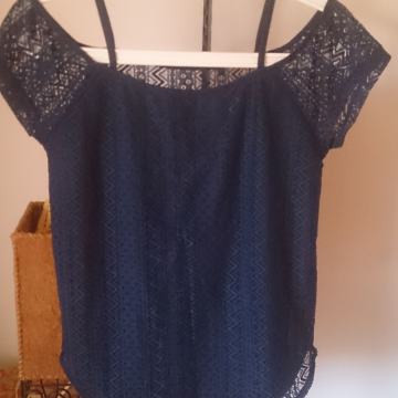 NOVA OFF SHOULDER BLUZA 158/164 38 40 M L ČIPKANA BLUZICA RUPIČASTA