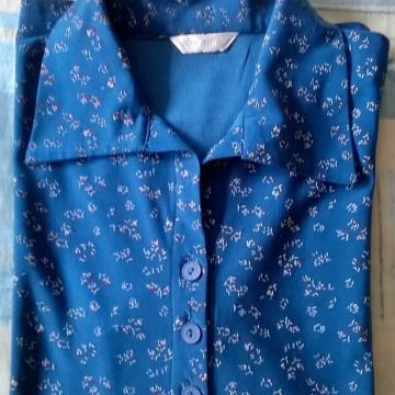 TAMNOPLAVA CVJETNA KOŠULJA - VEL.L