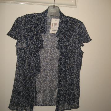 PLAVA BLUZA NA VOLANE VEL. M - NOVO S ETIKETOM