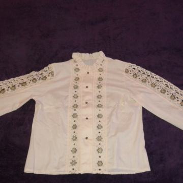 Ženska bluza sa čipkom, starinska, veličina 40, UNIKATNO!!!