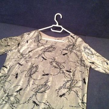 Ženska bluza dekorativna srebrna